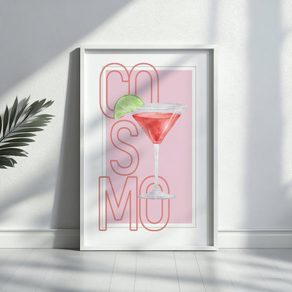 Cosmopolitan Cocktail Pink Wall Art Framed Poster – Framed Wall Art Poster - Image 4