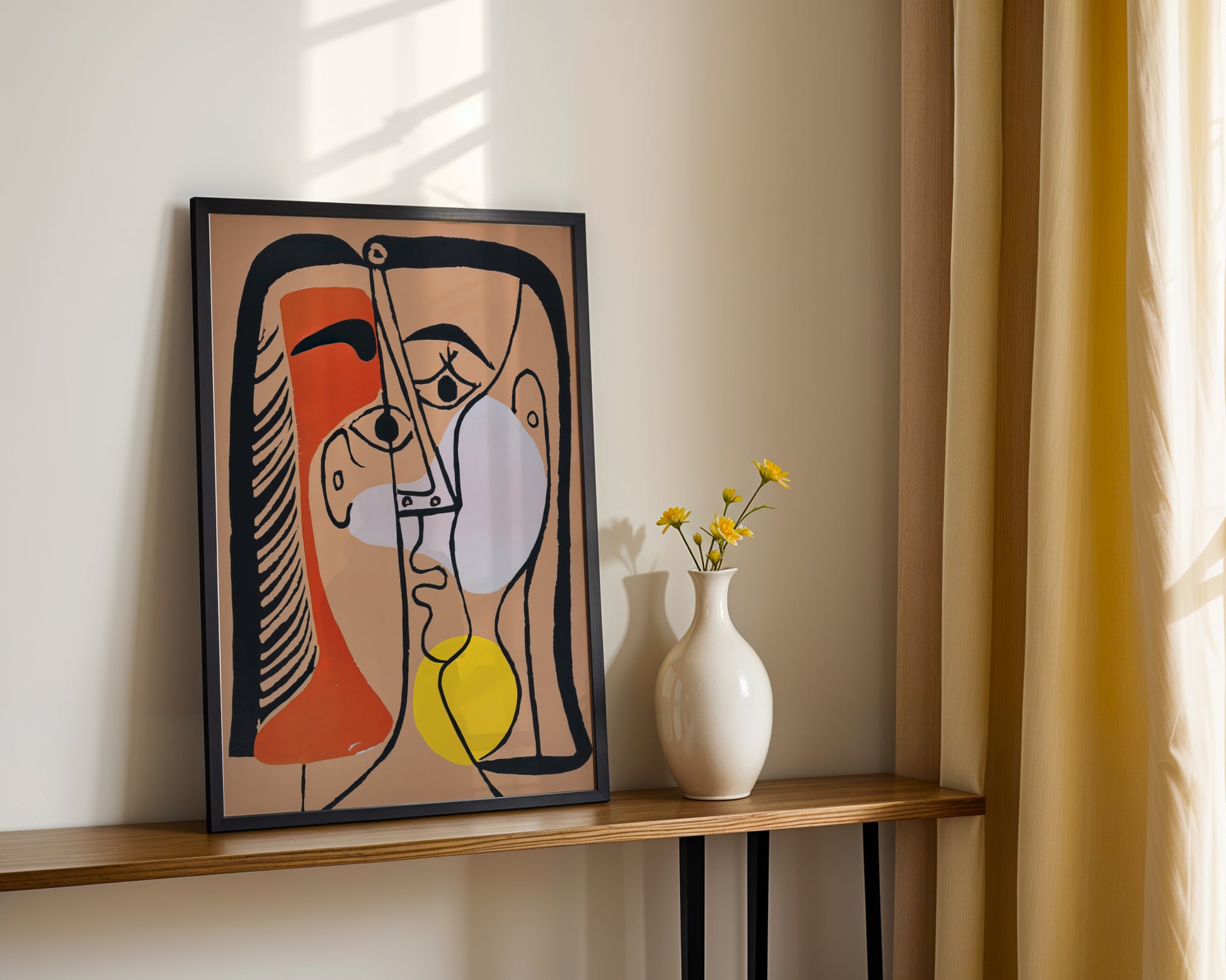 Abstract Cubist Face Framed Poster - View 3