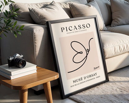 Picasso Butterfly Minimalist Line Art Framed Poster - View 3