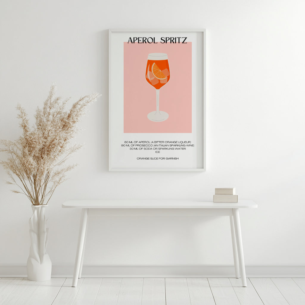 Aperol Spritz Cocktail Recipe - Style #3 Framed Poster – Framed Wall Art Poster - Image 3