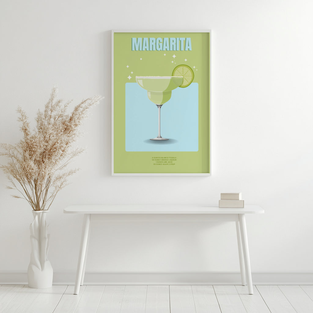Vibrant Margarita Cocktail Recipe Framed Poster – Framed Wall Art Poster - Image 3