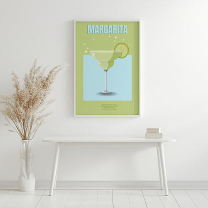 Vibrant Margarita Cocktail Recipe Framed Poster – Framed Wall Art Poster - Image 3