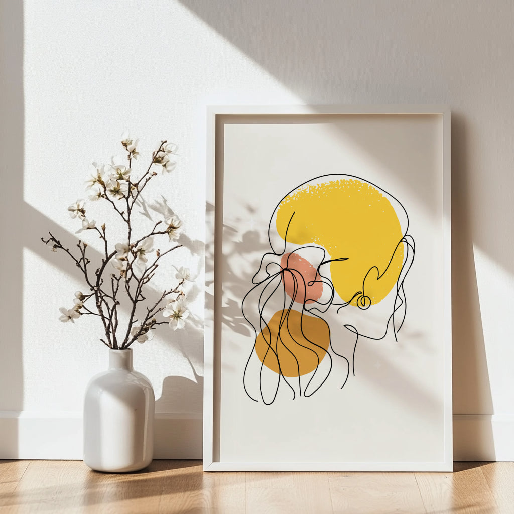 Abstract Woman Profile Line Art Framed Poster – Framed Wall Art Poster - Image 1