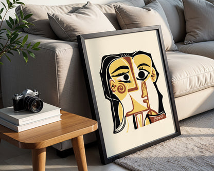 Picasso Style Abstract Cubist Face Framed Poster - View 3