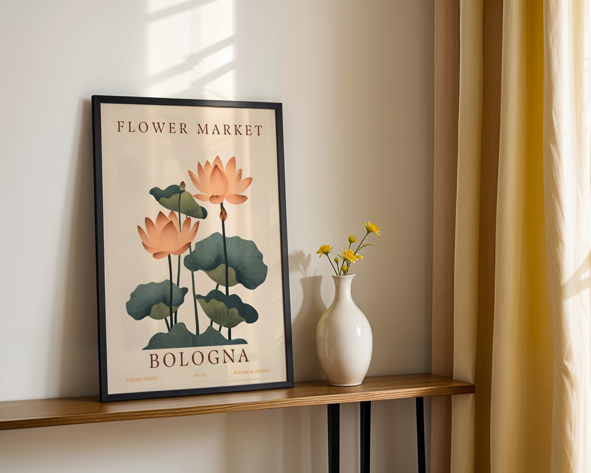 Bologna Flower Market Lotus Framed Poster – Framed Wall Art Poster - Image 3