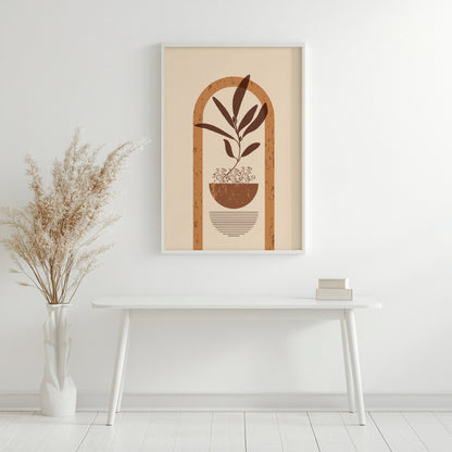 Boho Botanical Arch & Pot Framed Poster – Framed Wall Art Poster - Image 3