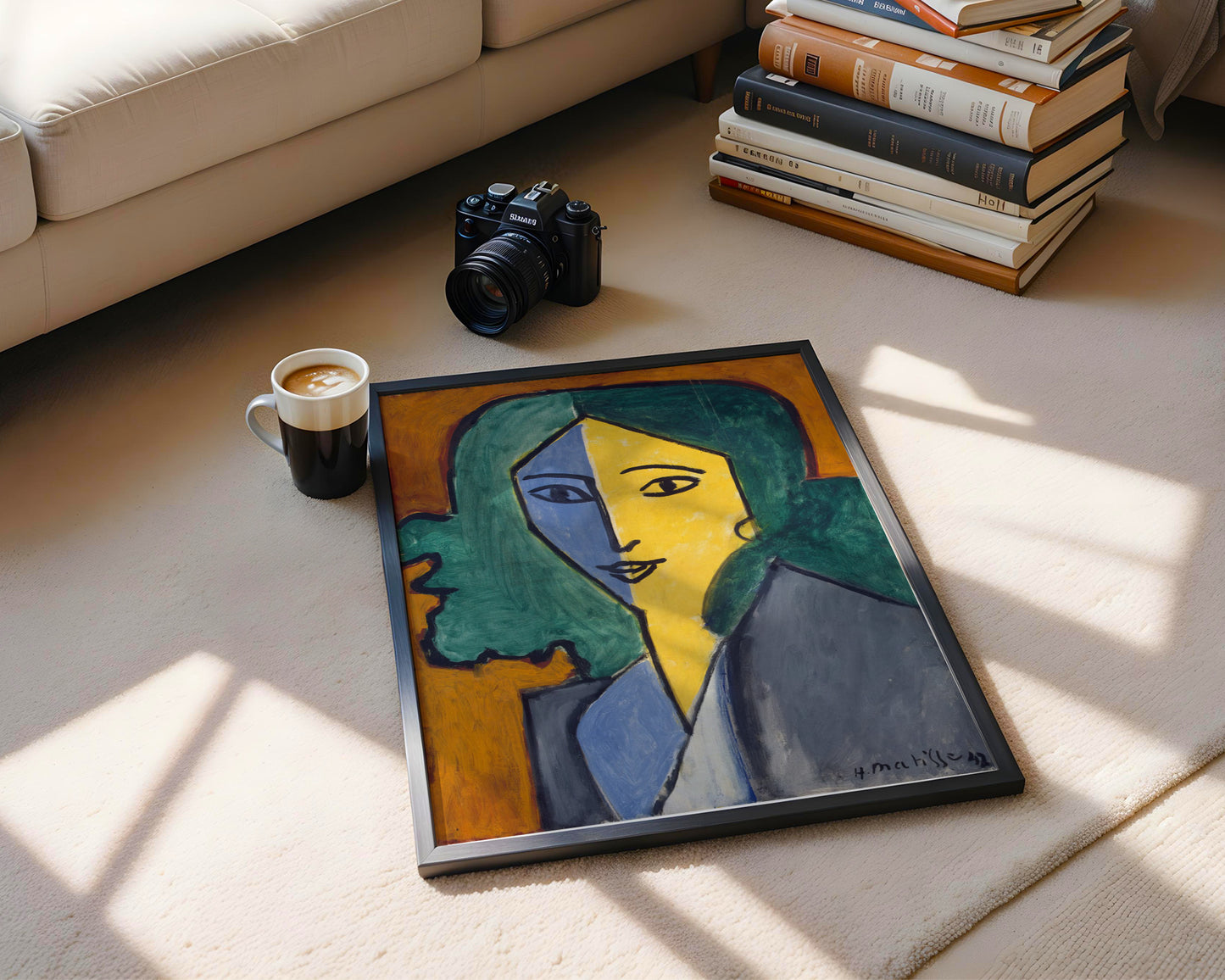 Abstract Cubist Woman Portrait Framed Poster - View 1