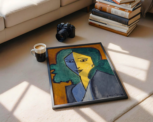 Abstract Cubist Woman Portrait Framed Poster - View 1
