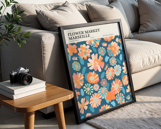 Flower Market Marseille Abstract Floral Framed Poster – Framed Wall Art Poster - Image 2