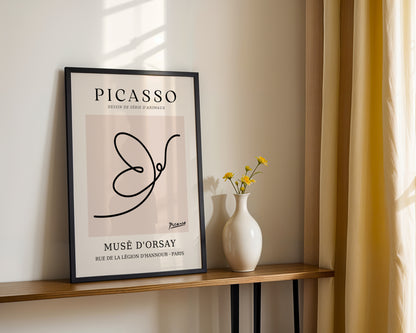 Picasso Butterfly Minimalist Line Art Framed Poster - View 2