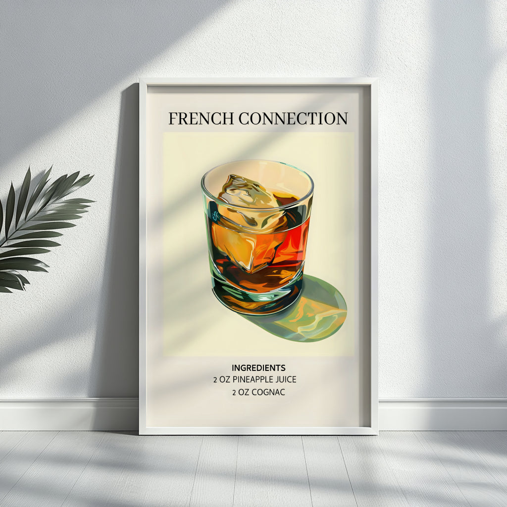 French Connection Cocktail Recipe Framed Poster – Framed Wall Art Poster - Image 3