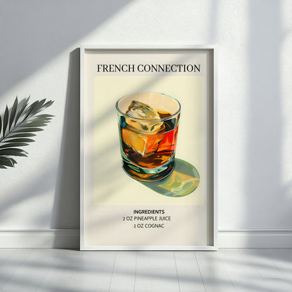 French Connection Cocktail Recipe Framed Poster – Framed Wall Art Poster - Image 3