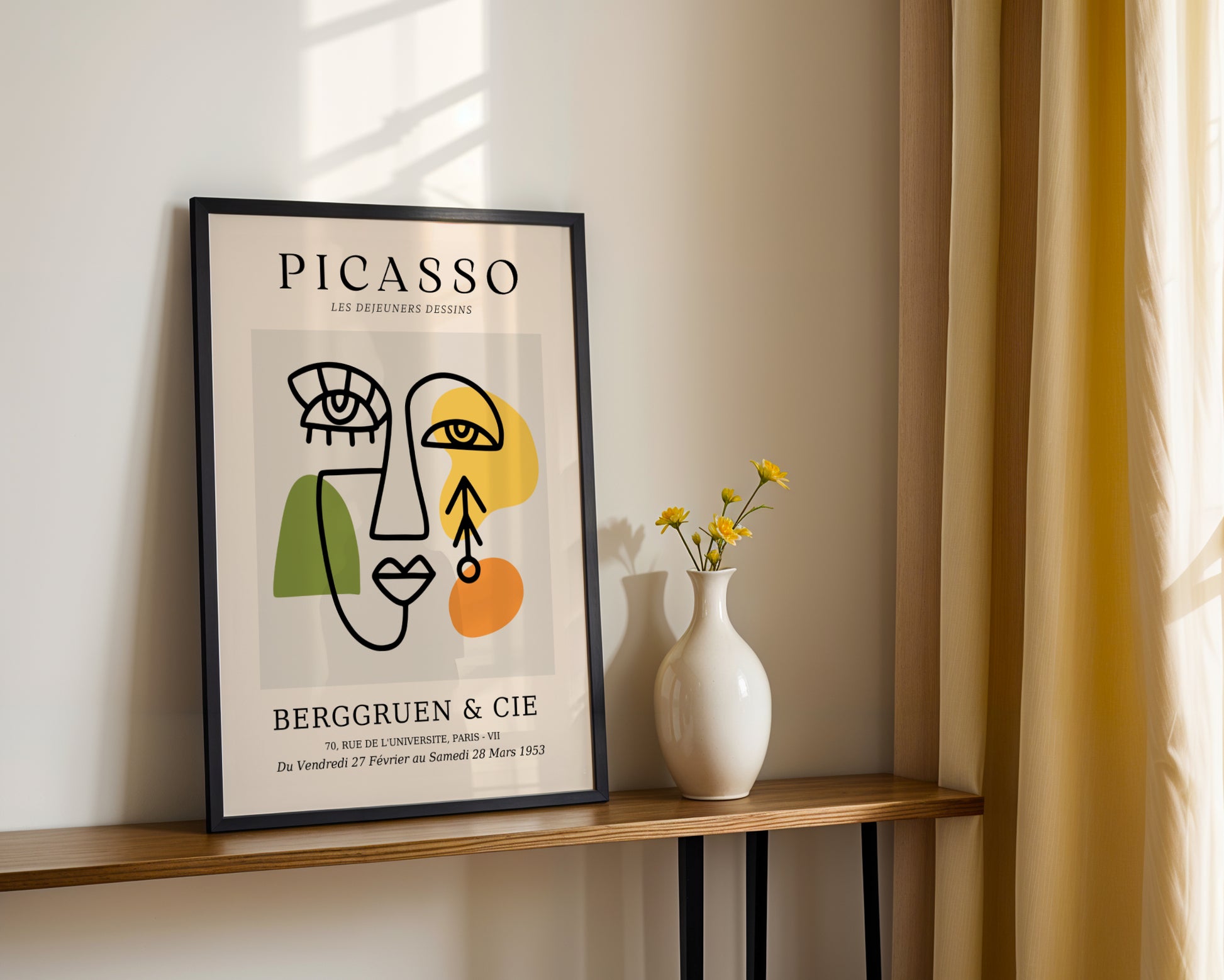 Picasso Les Dejeuners Dessins Abstract Face Framed Poster - View 2