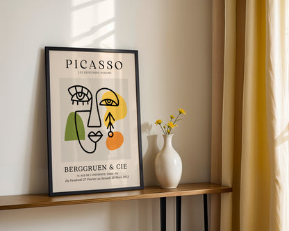 Picasso Les Dejeuners Dessins Abstract Face Framed Poster - View 2