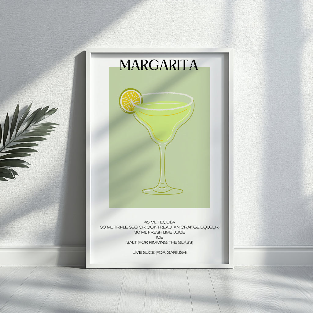 Margarita Cocktail Recipe Minimalist Framed Wall Art – Framed Wall Art Poster - Image 3