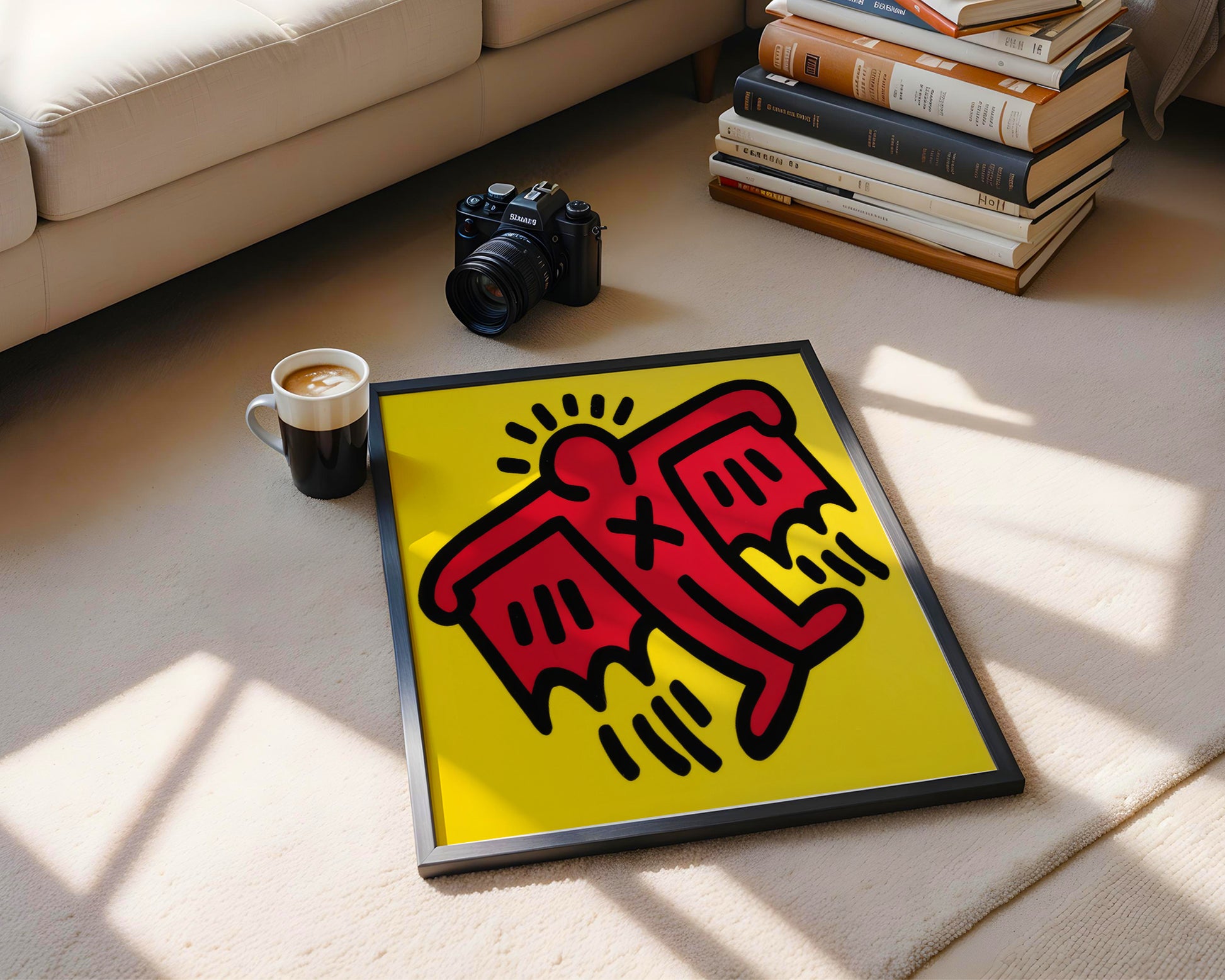 Keith Haring Style Radiant Angel Pop Art Framed Poster - View 3