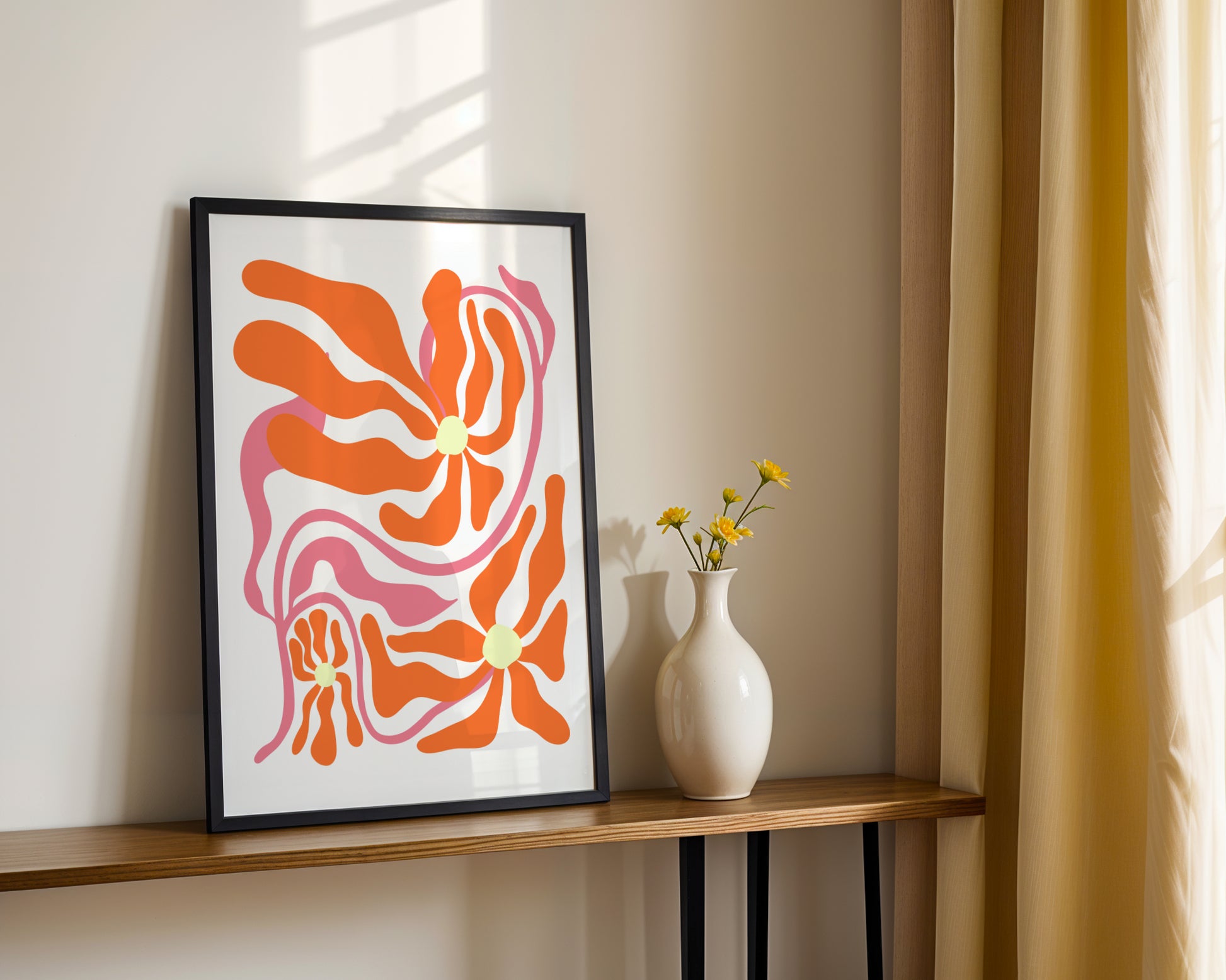 Vibrant Abstract Floral Swirls Framed Poster – Framed Wall Art Poster - Image 3