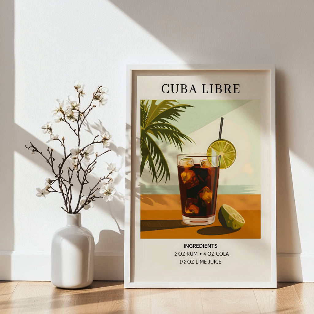 Cuba Libre Cocktail Recipe Framed Poster – Framed Wall Art Poster - Image 4