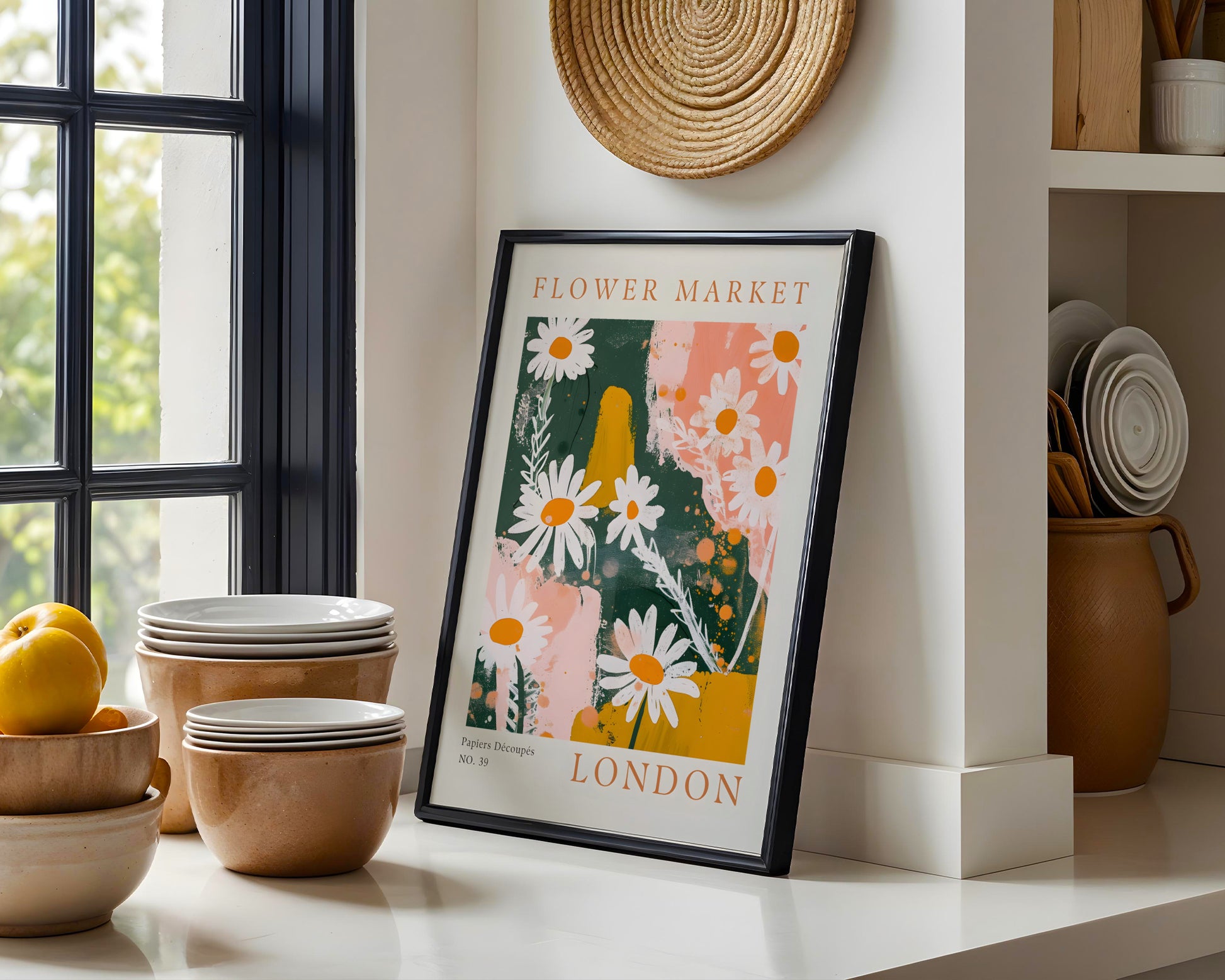 London Flower Market Daisies Framed Poster – Framed Wall Art Poster - Image 4