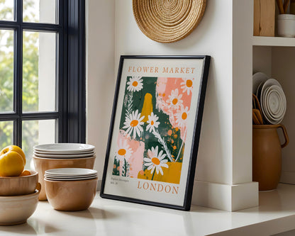 London Flower Market Daisies Framed Poster – Framed Wall Art Poster - Image 4