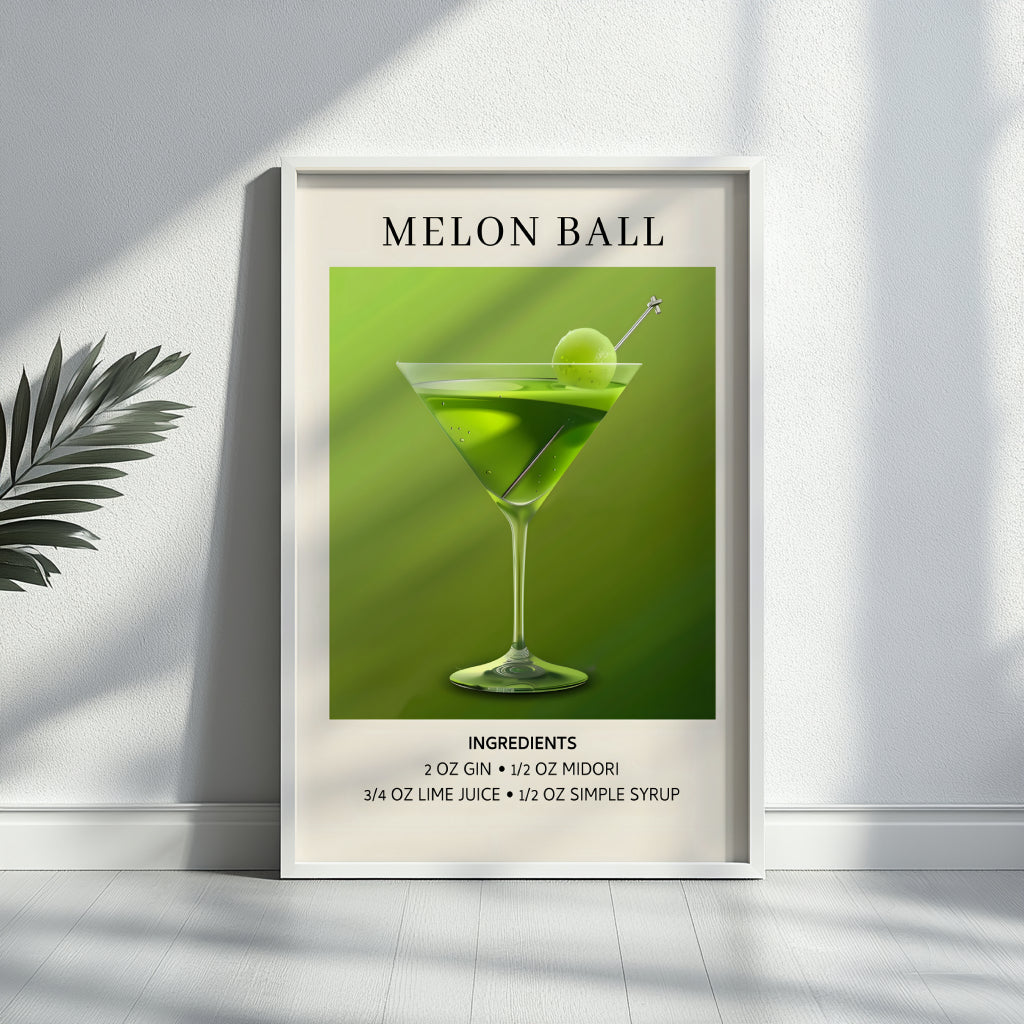Melon Ball Cocktail Recipe Framed Poster – Framed Wall Art Poster - Image 3