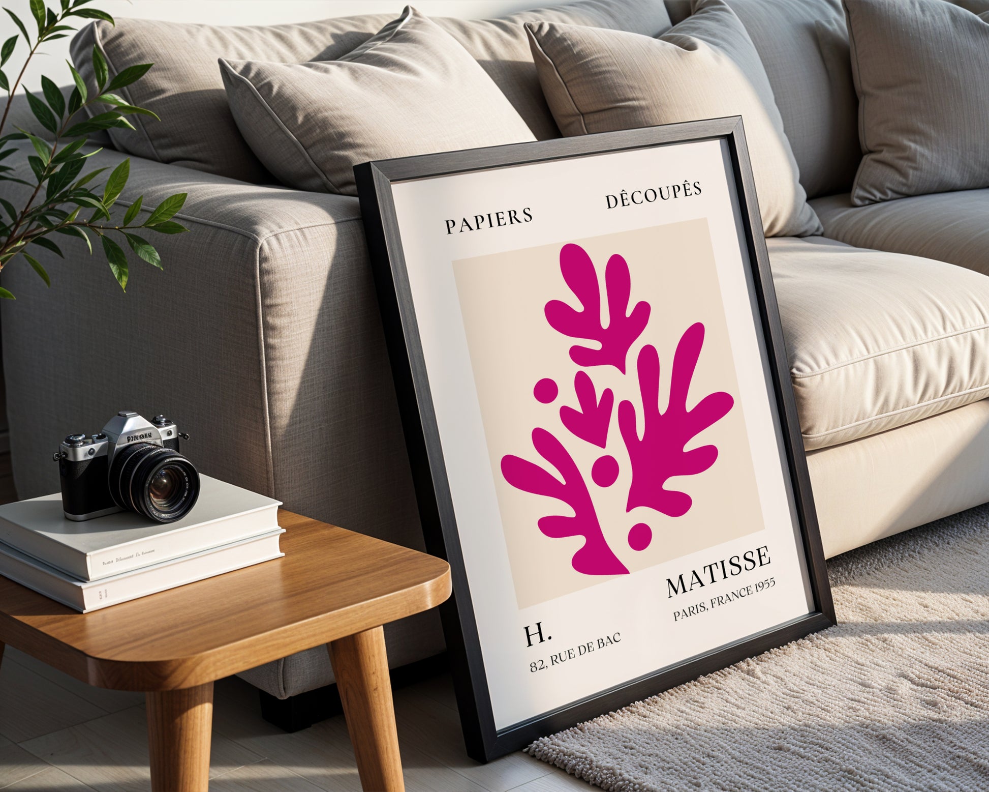 Matisse Pink Abstract Papiers Découpés Framed Poster - View 2