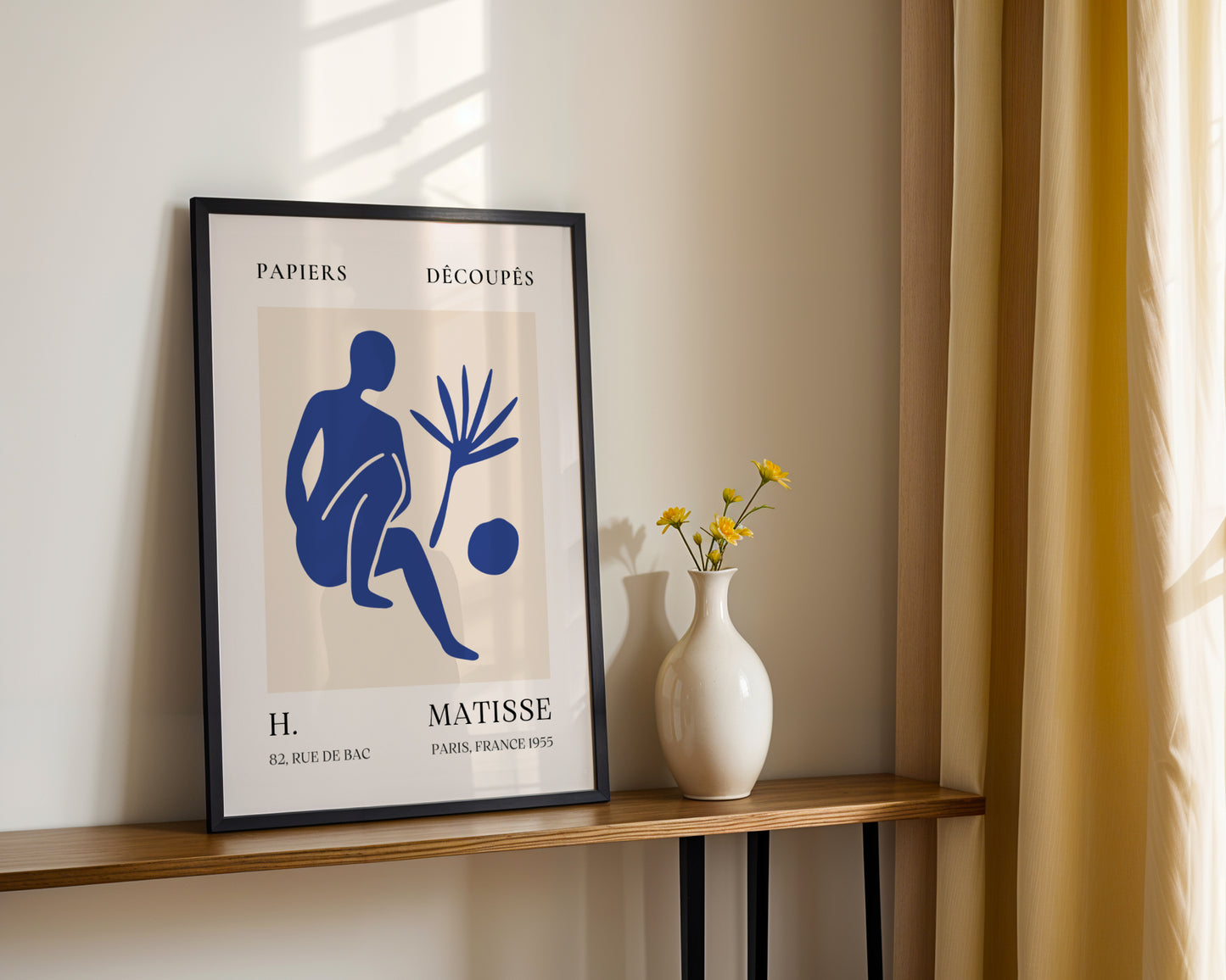 Matisse Inspired Blue Abstract Figure Framed Poster - View 2