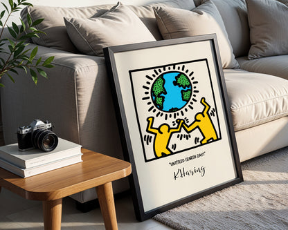 Keith Haring Earth Day Celebration Framed Poster - View 1