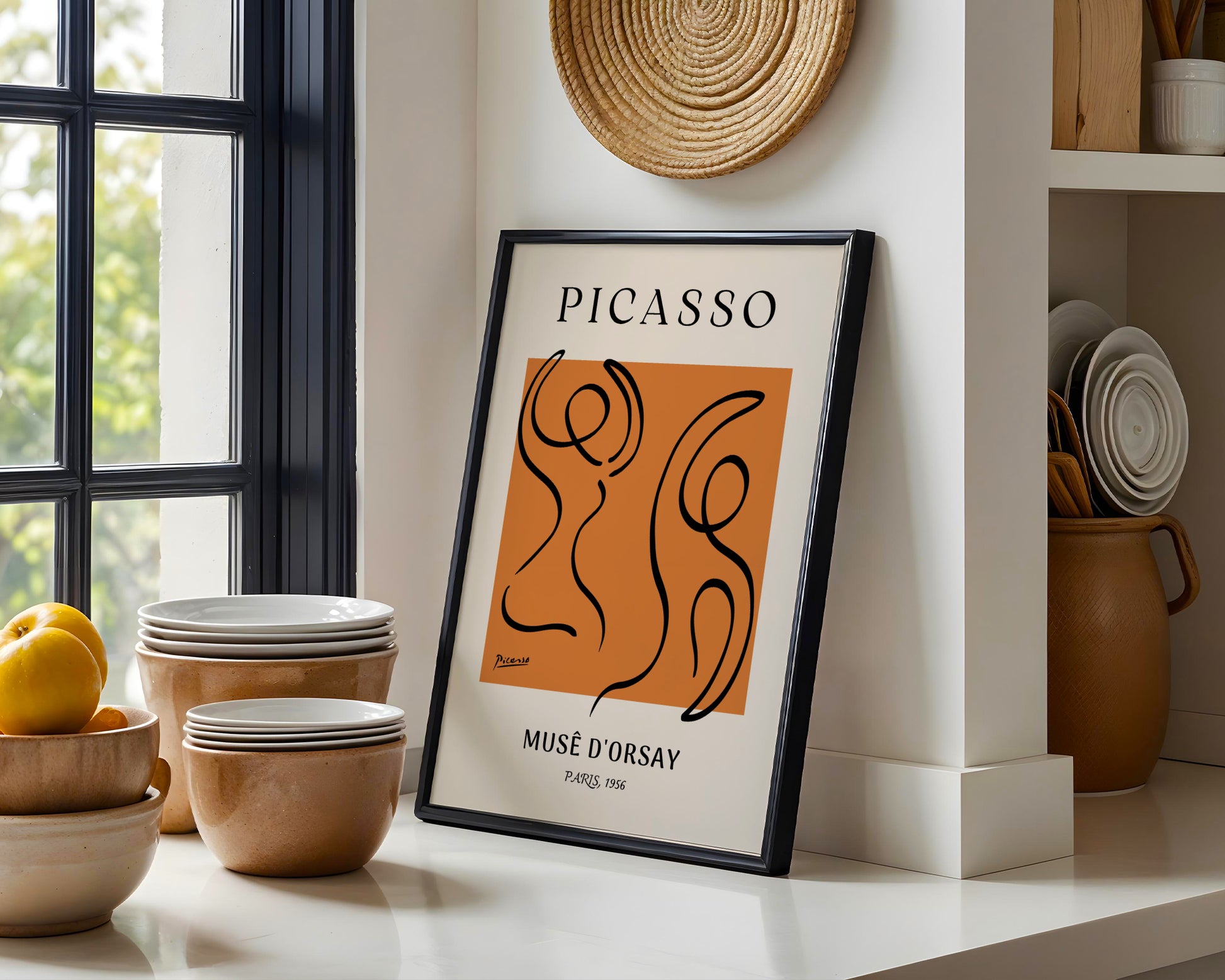 Picasso Abstract Orange Dancers Framed Wall Art - View 4