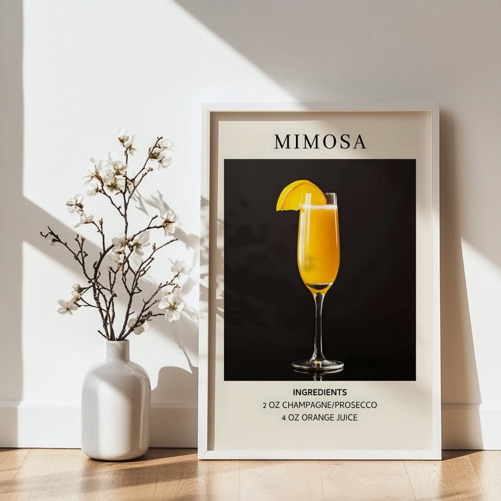 Mimosa Cocktail Recipe Framed Poster – Framed Wall Art Poster - Image 4