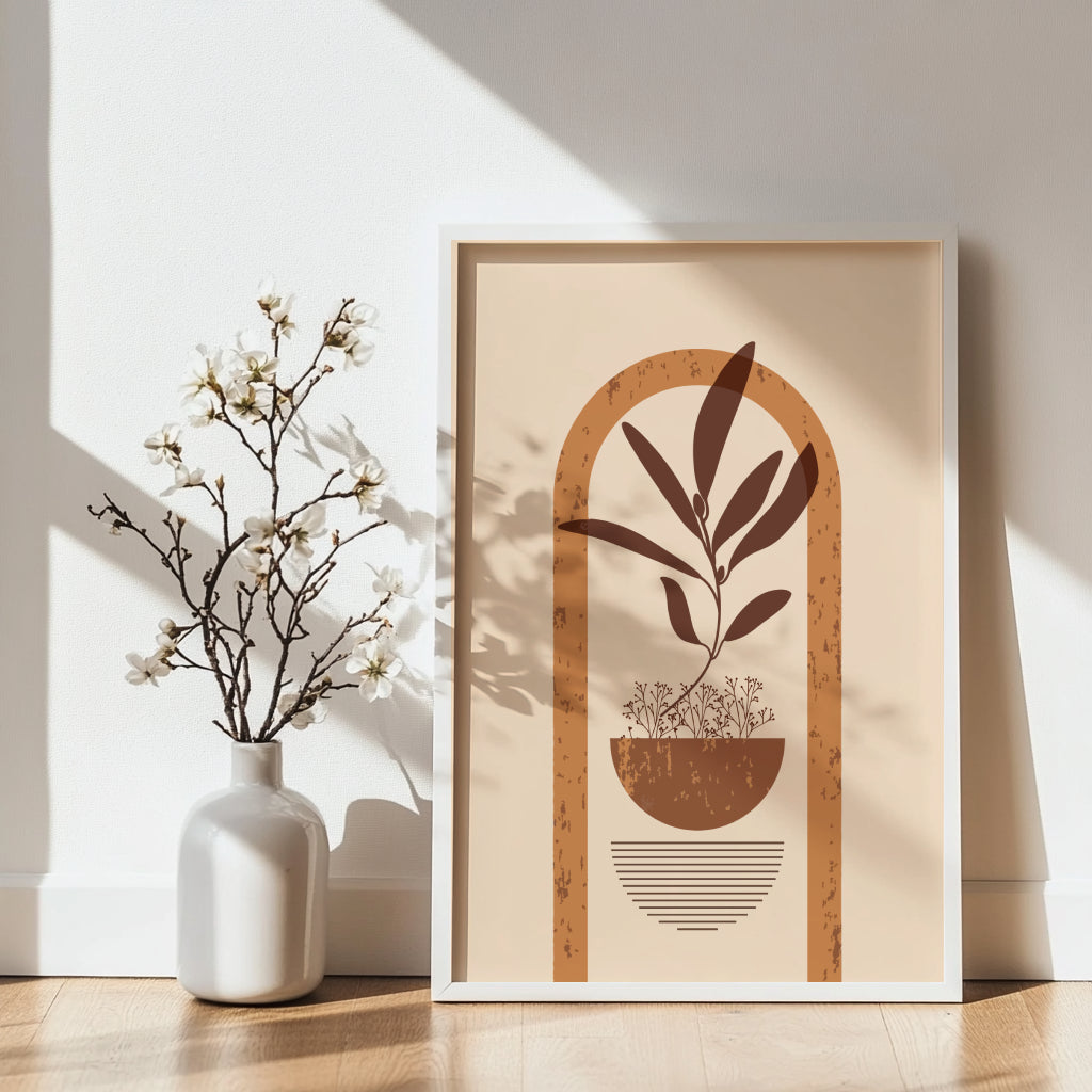 Boho Botanical Arch & Pot Framed Poster – Framed Wall Art Poster - Image 2