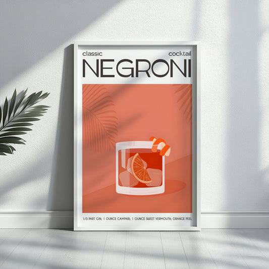 Classic Negroni Cocktail Framed Poster – Framed Wall Art Poster - Image 2