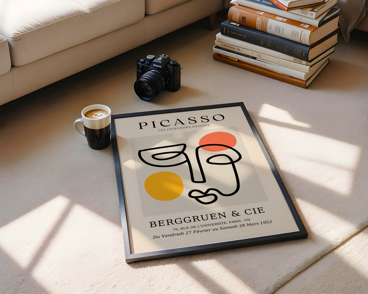 Picasso Abstract Face Exhibition Minimalist Framed Poster - View 1