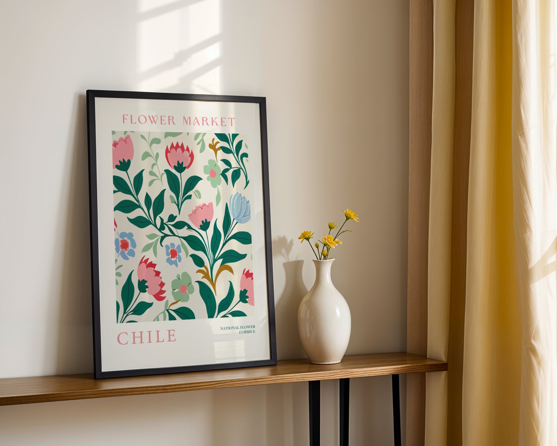 Chilean Copihue Flower Market Botanical Framed Art – Framed Wall Art Poster - Image 3