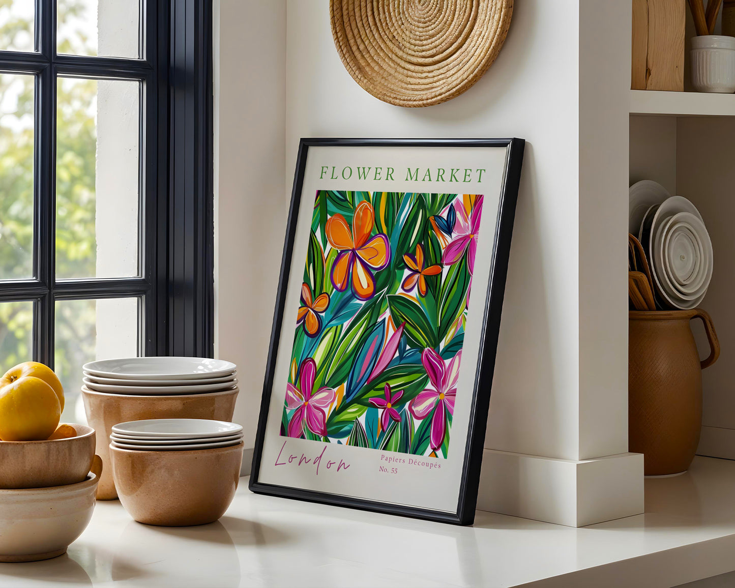 London Flower Market Abstract Floral Framed Poster – Framed Wall Art Poster - Image 4