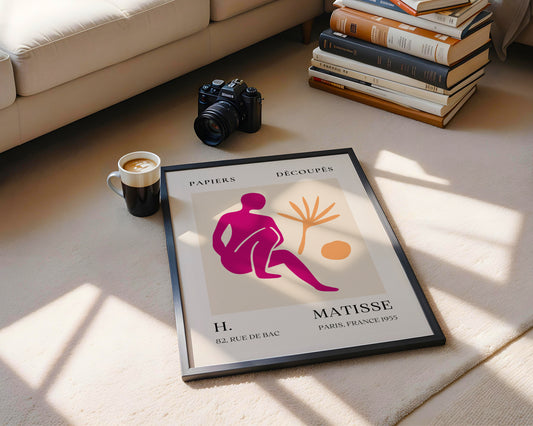 Matisse Inspired Abstract Magenta Figure Framed Poster - View 1