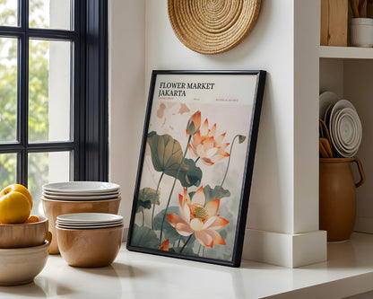 Jakarta Flower Market Lotus Botanical Framed Poster – Framed Wall Art Poster - Image 4