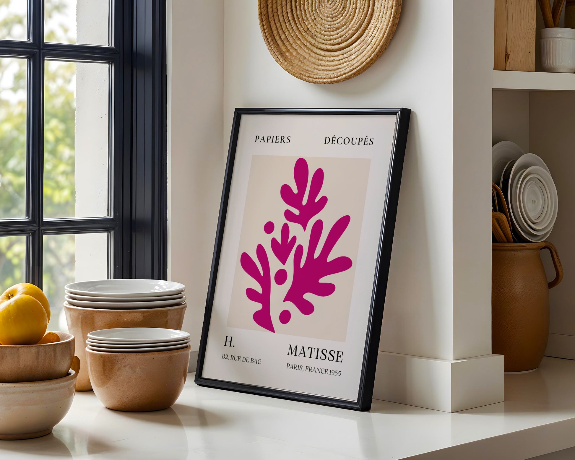 Matisse Pink Abstract Papiers Découpés Framed Poster - View 3