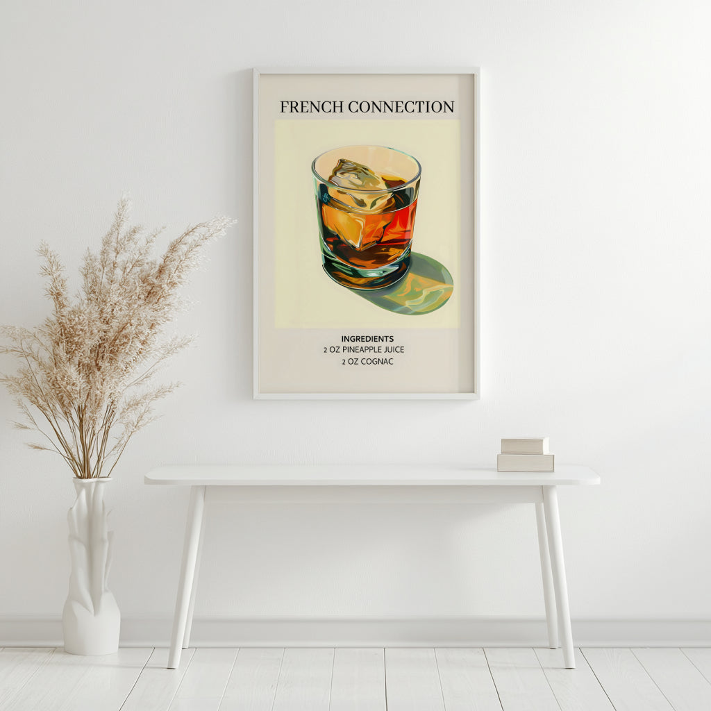 French Connection Cocktail Recipe Framed Poster – Framed Wall Art Poster - Image 2