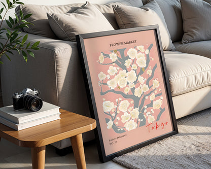 Tokyo Cherry Blossom Flower Market Framed Poster – Framed Wall Art Poster - Image 4