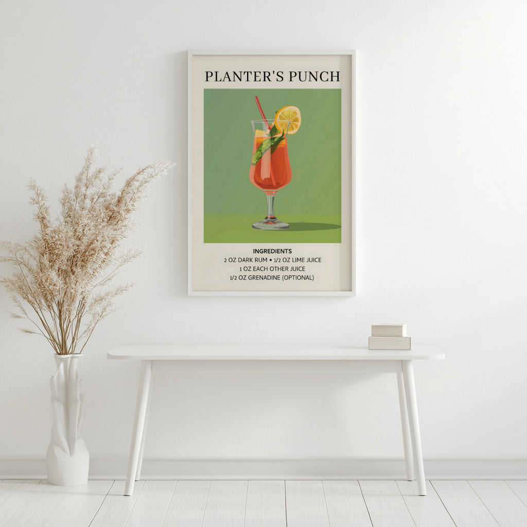 Planter's Punch Cocktail Recipe Framed Poster – Framed Wall Art Poster - Image 2