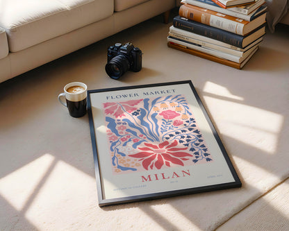 Milan Flower Market Botanical Art Framed Poster – Framed Wall Art Poster - Image 4