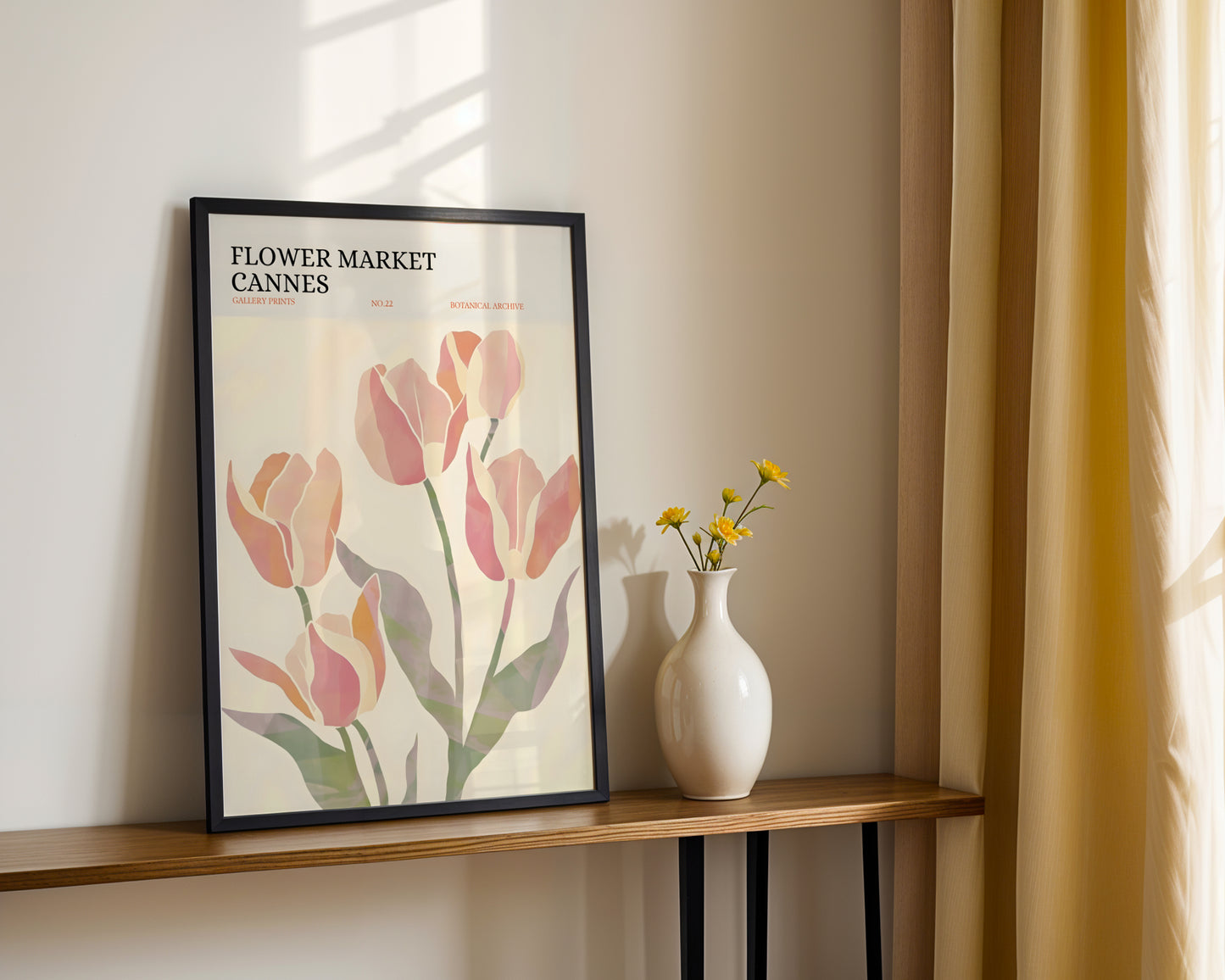 Cannes Flower Market Abstract Tulips Framed Poster – Framed Wall Art Poster - Image 1