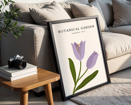 Modern Purple Tulip Botanical Framed Poster – Framed Wall Art Poster - Image 2