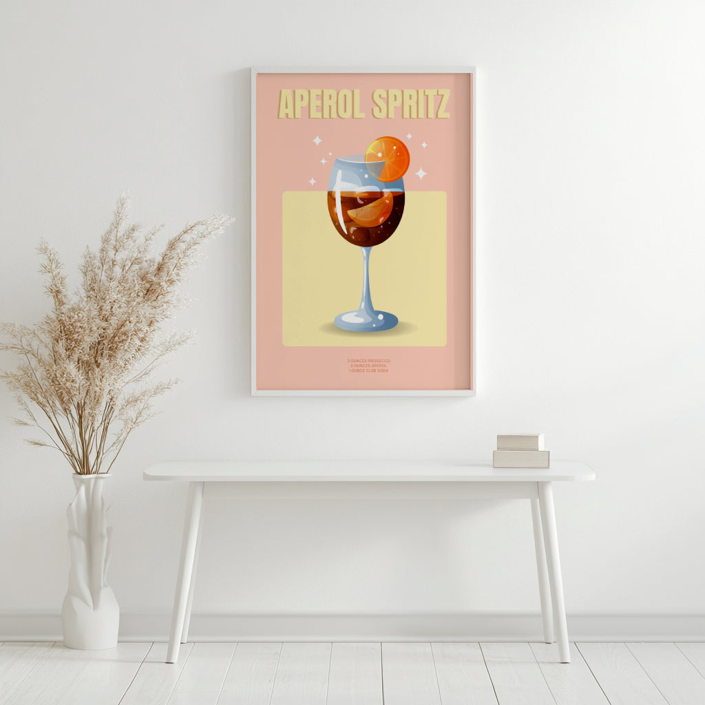 Aperol Spritz Cocktail Recipe Framed Wall Art – Framed Wall Art Poster - Image 3