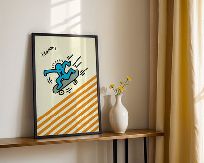 Keith Haring Skateboard Pop Art Framed Poster - View 4