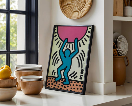 Keith Haring Radiant Man Pop Art Framed Poster - View 2