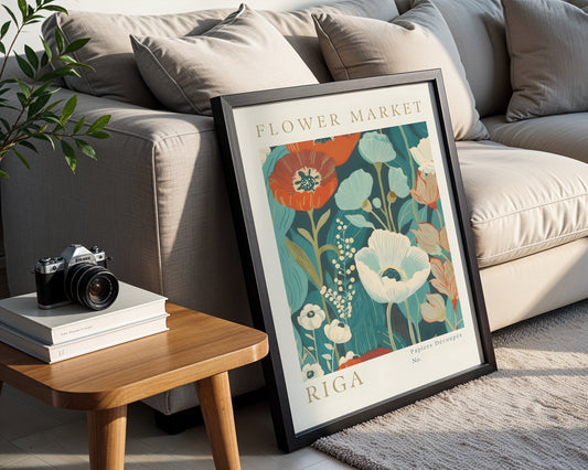 Riga Flower Market Vintage Floral Framed Poster – Framed Wall Art Poster - Image 2