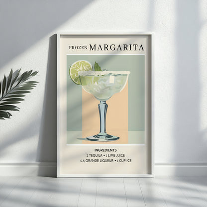 Frozen Margarita Cocktail Recipe Framed Poster – Framed Wall Art Poster - Image 2