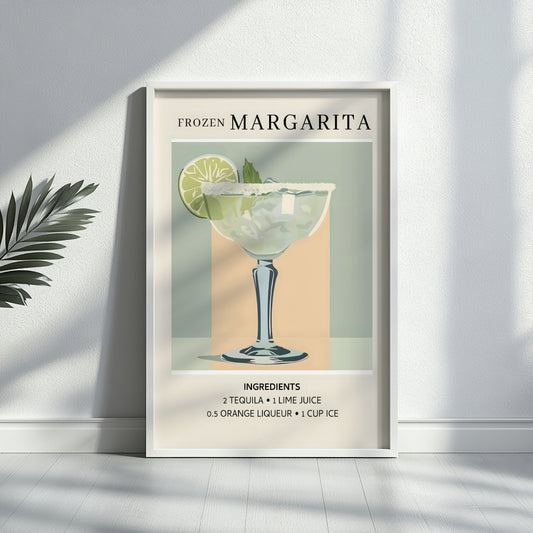 Frozen Margarita Cocktail Recipe Framed Poster – Framed Wall Art Poster - Image 2